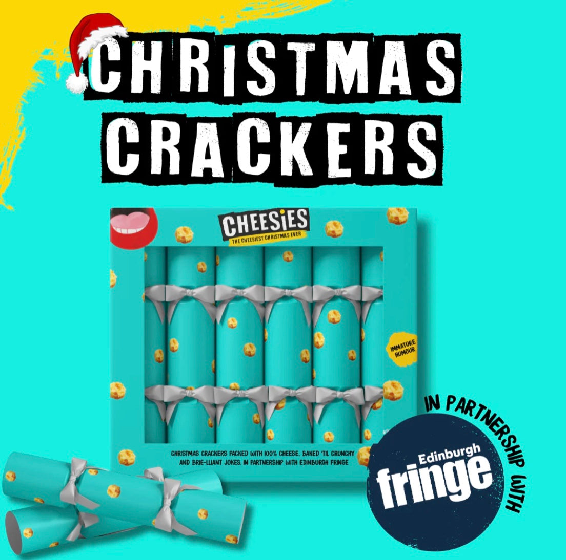 Limited-Edition Cheesies x Edinburgh Fringe Christmas Crackers the Official Snack of the 2025 Edinburgh Festival Fringe,